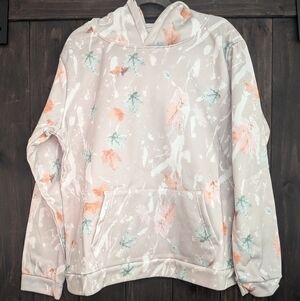 Women’s Beige Floral Splatter Hoodie – Size M (NWOT)